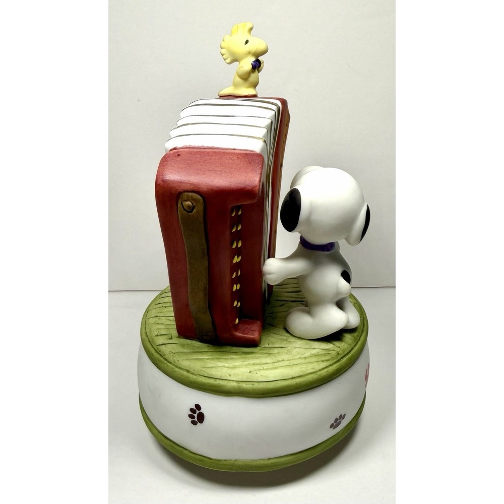 Vintage Sekiguchi PEANUTS Snoopy Japan Music Box Musical Figure Accordion RARE - Picture 9 of 17